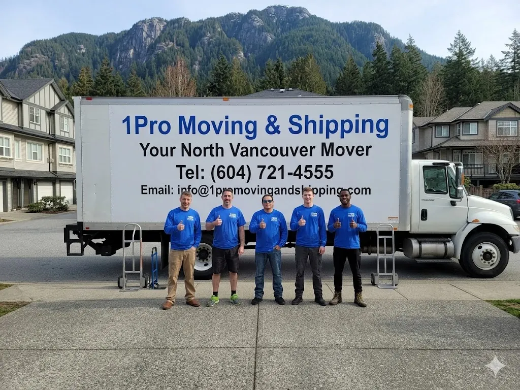 1Pro moving truck on a job in North Vancouver, BC