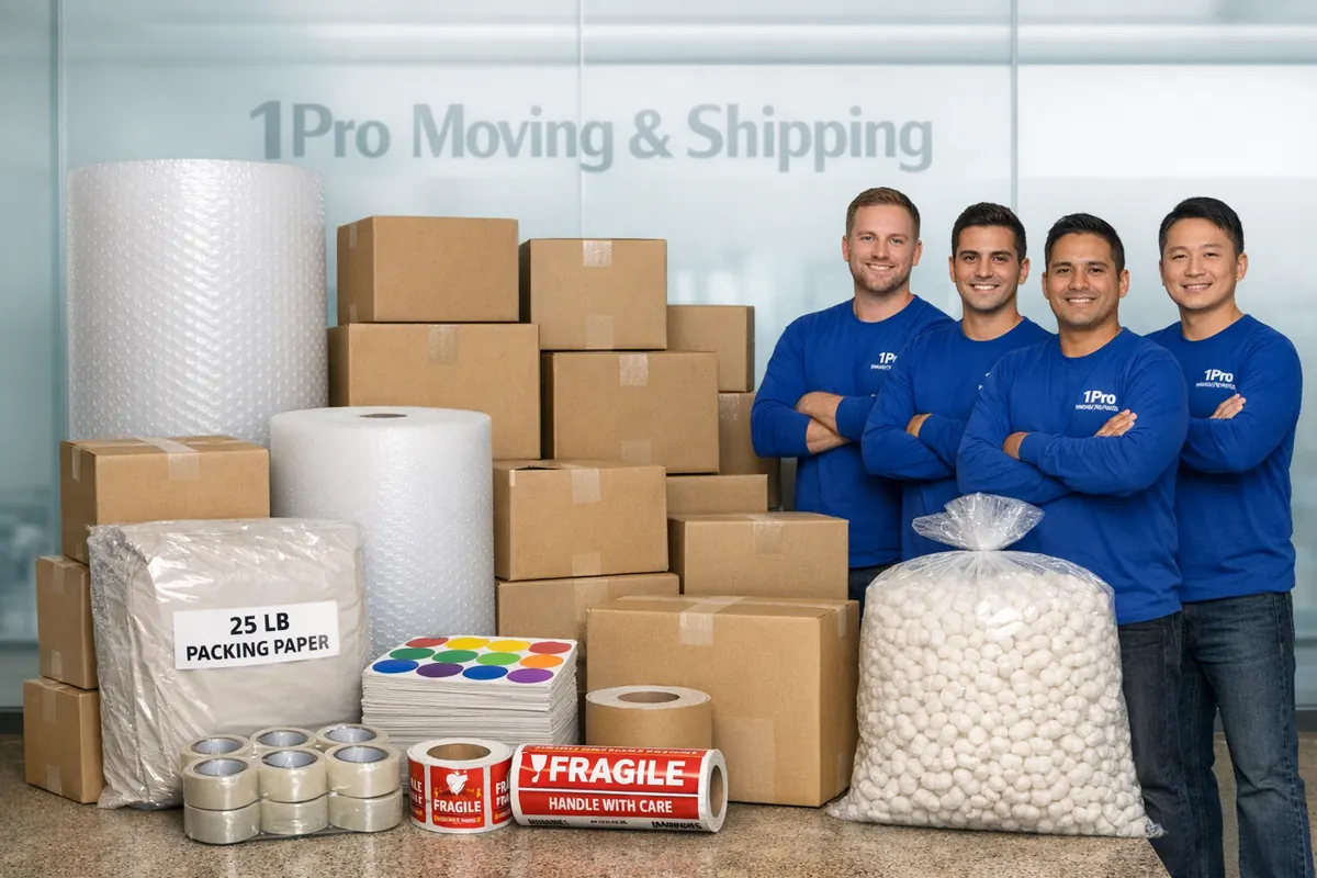 1Pro packer boxing a kitchen