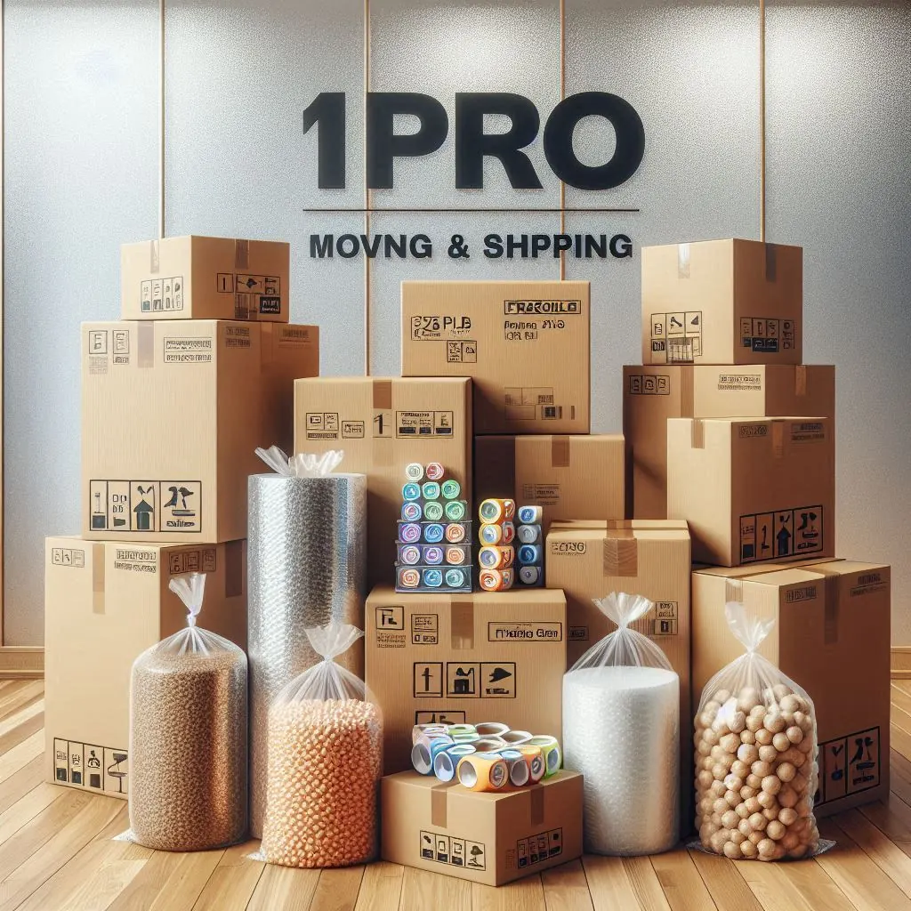 1Pro packer preparing boxes in a Surrey home