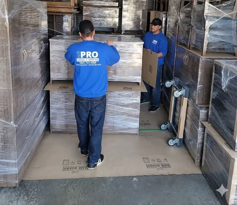 Wrapped furniture in secure storage